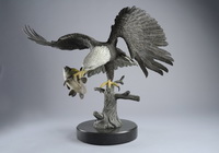 'The Eagle Has Landed' bronze sculpture by Miles Tucker.