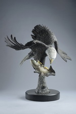 Another view of 'The Eagle Has Landed' sculpture by Miles Tucker.